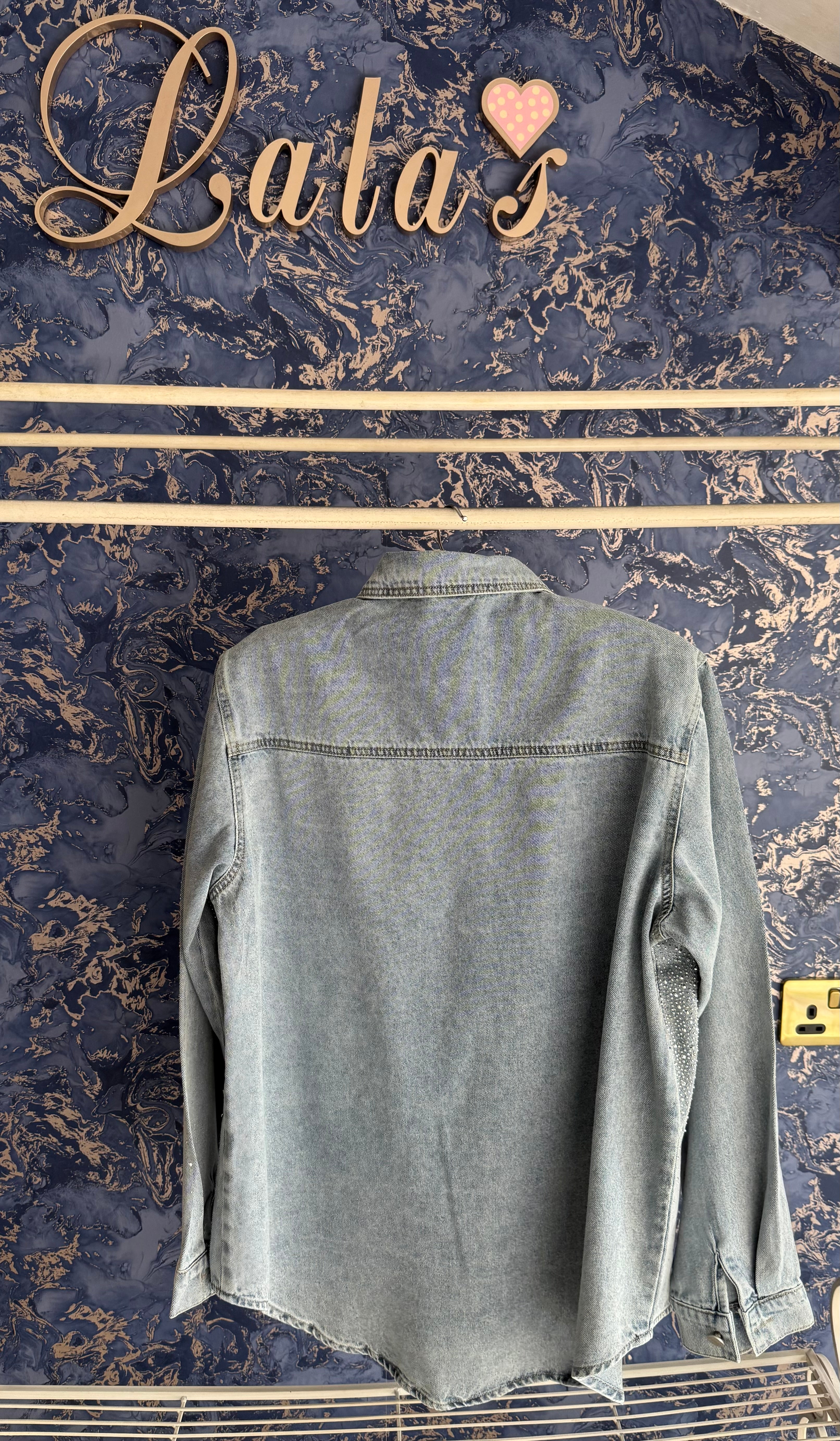 DENIM RINESTONE SHACKET