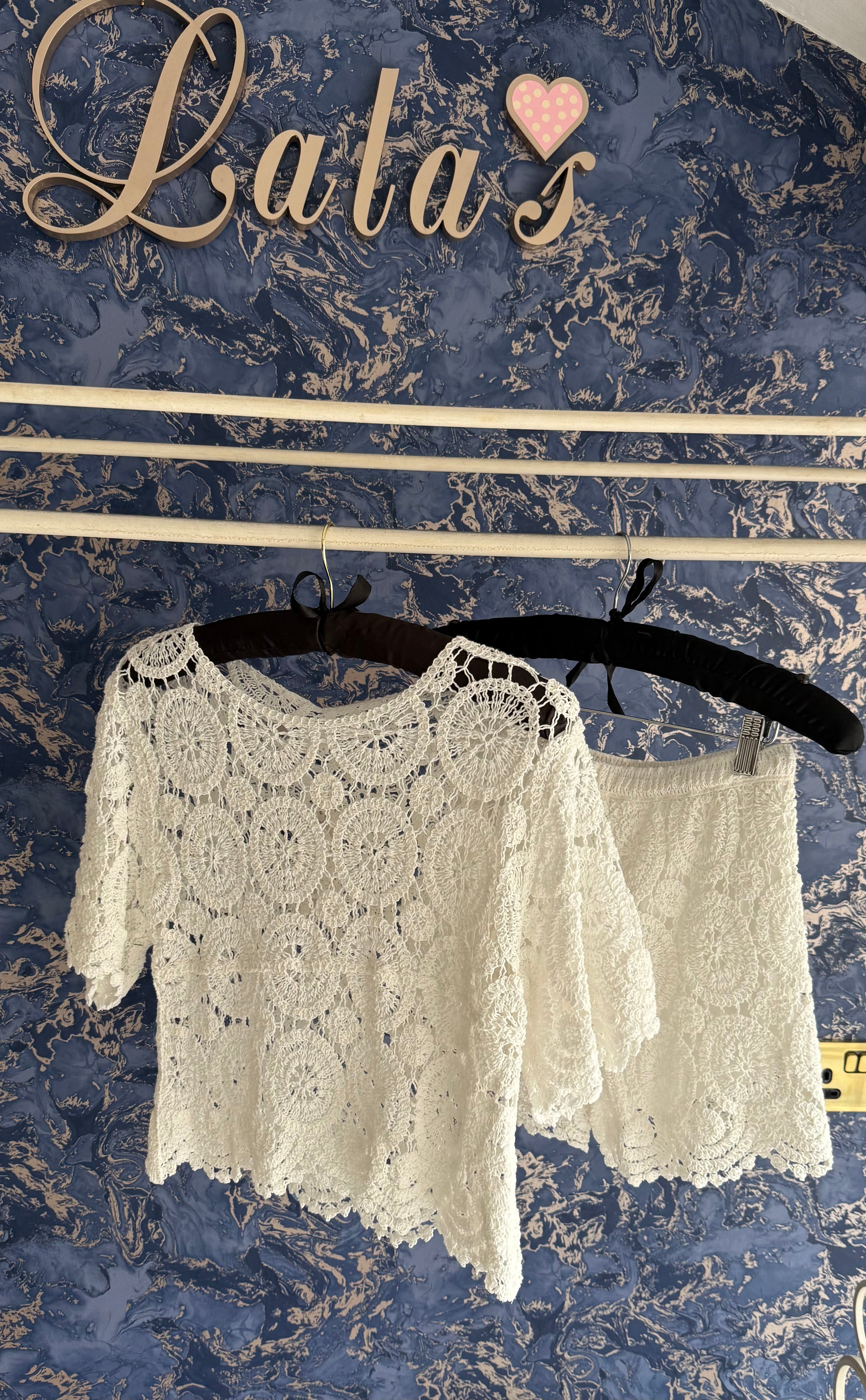 CROCHET CO-ORD SHORTS & TEE