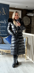 LUX FUR HOOD MIDAXI QUILTED COAT