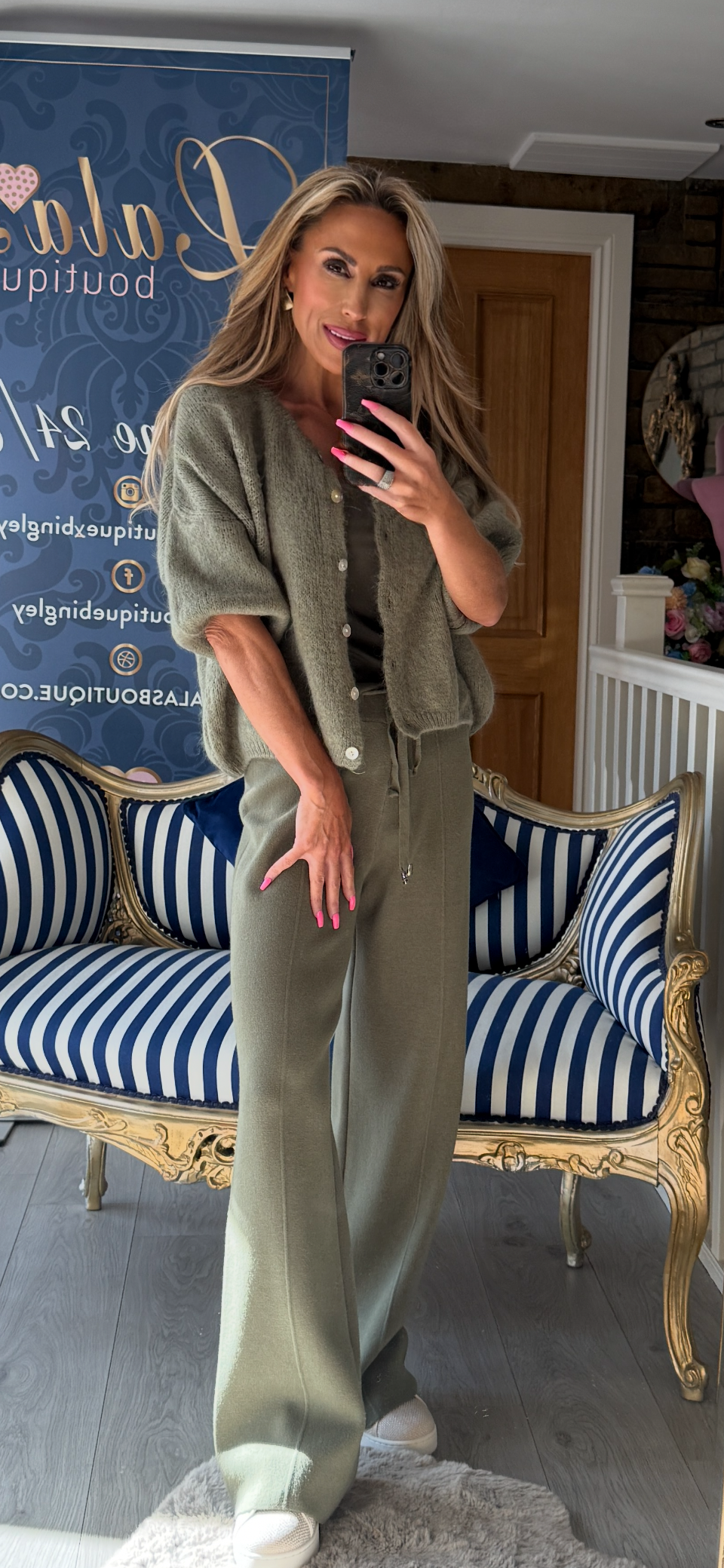 KHAKI KNIT PLEAT JOGGERS
