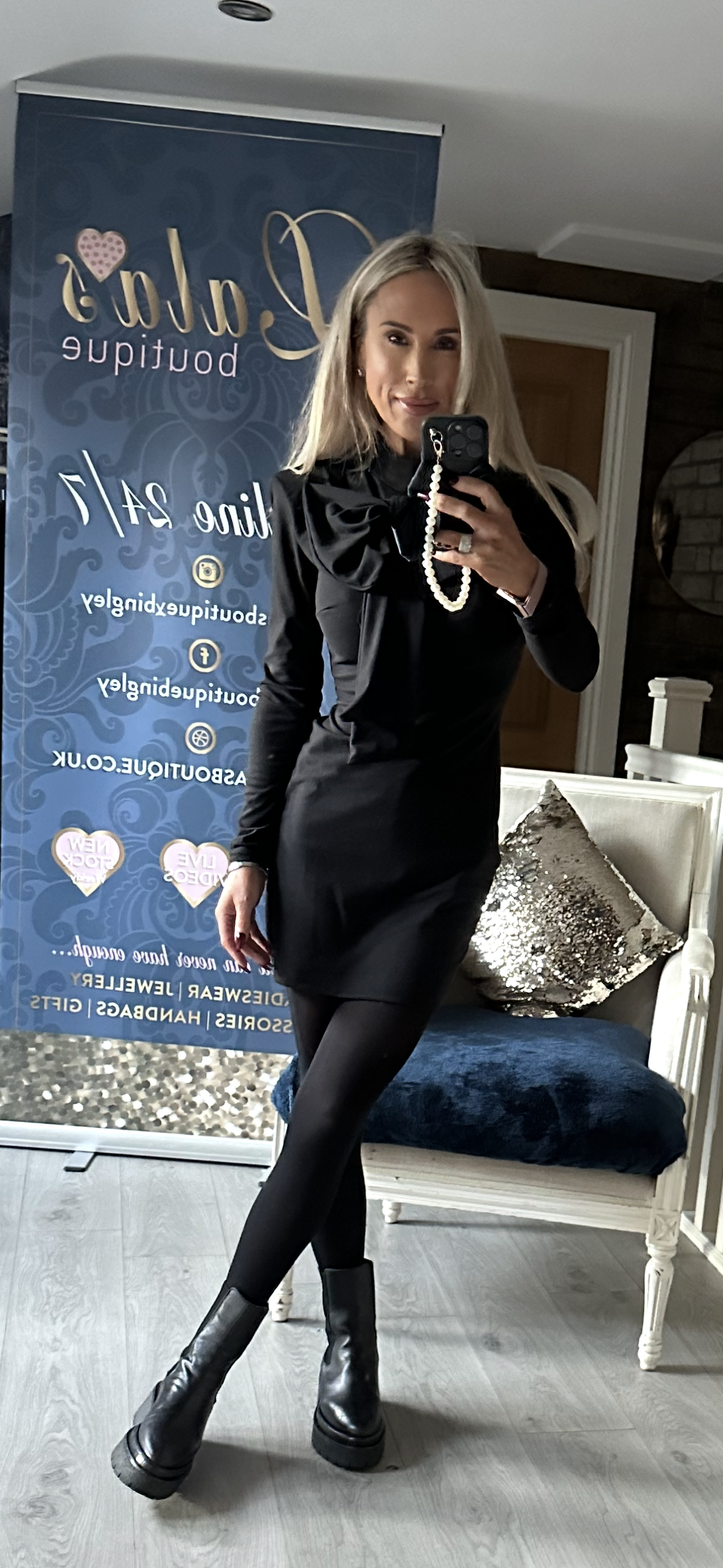 BLACK BOW DRESS