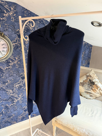 BLU ASYMETTRIC POLO NECK