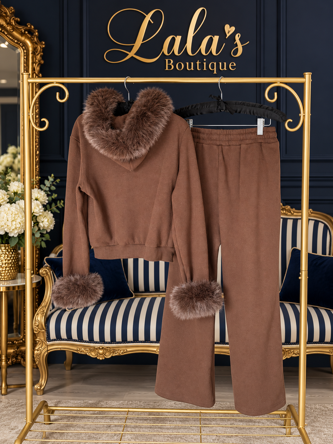 BROWN FUR CO-ORD