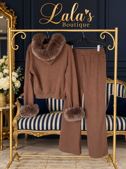 BROWN FUR CO-ORD