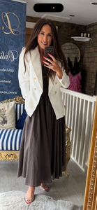 WHITE DOUBLE BREASTED BLAZER