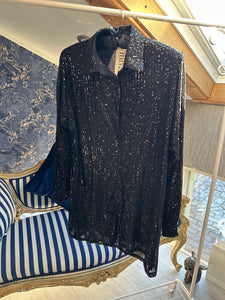 BLACK SEQUIN SHIRT