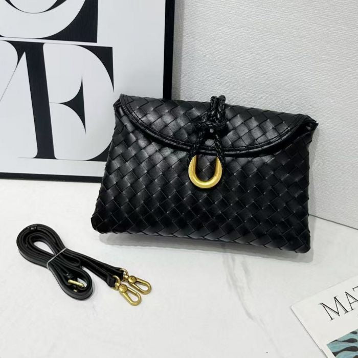 BLACK WEAVE OVER BODY BAG