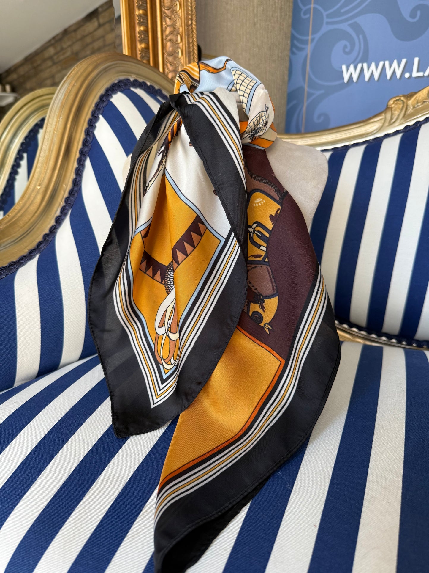 ORANGE & BLUE HERM NECKERCHIEF