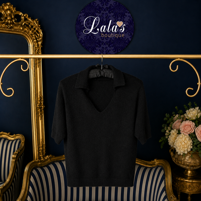 ALPACA V NECK COLLARED JUMPER