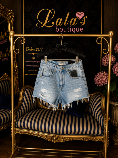 LAULIA DISTRESSED DENIM SHORT