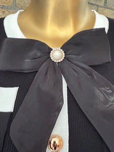 SATIN BOW CHANELLY DRESS