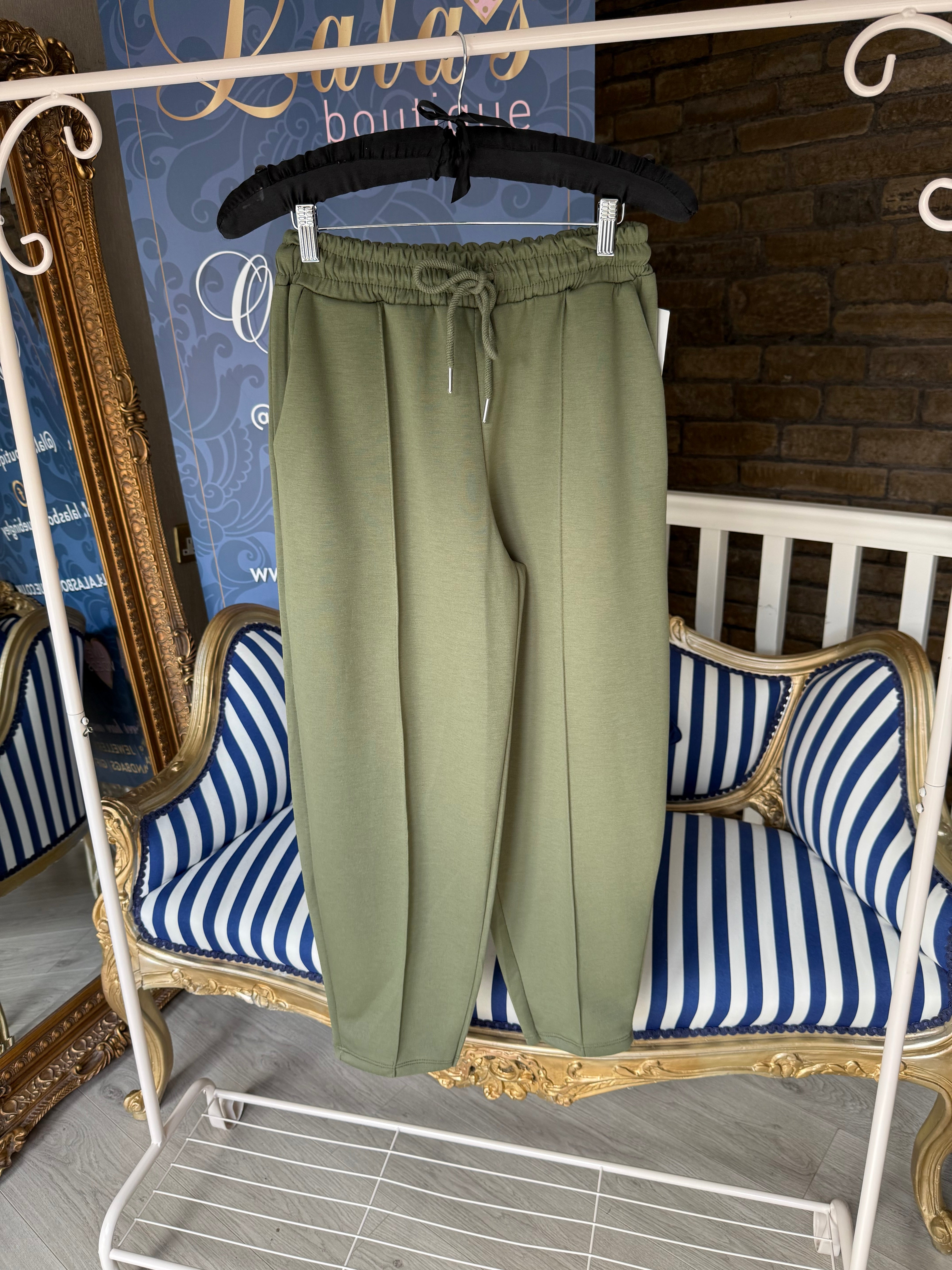 KHAKI BARREL PANTS