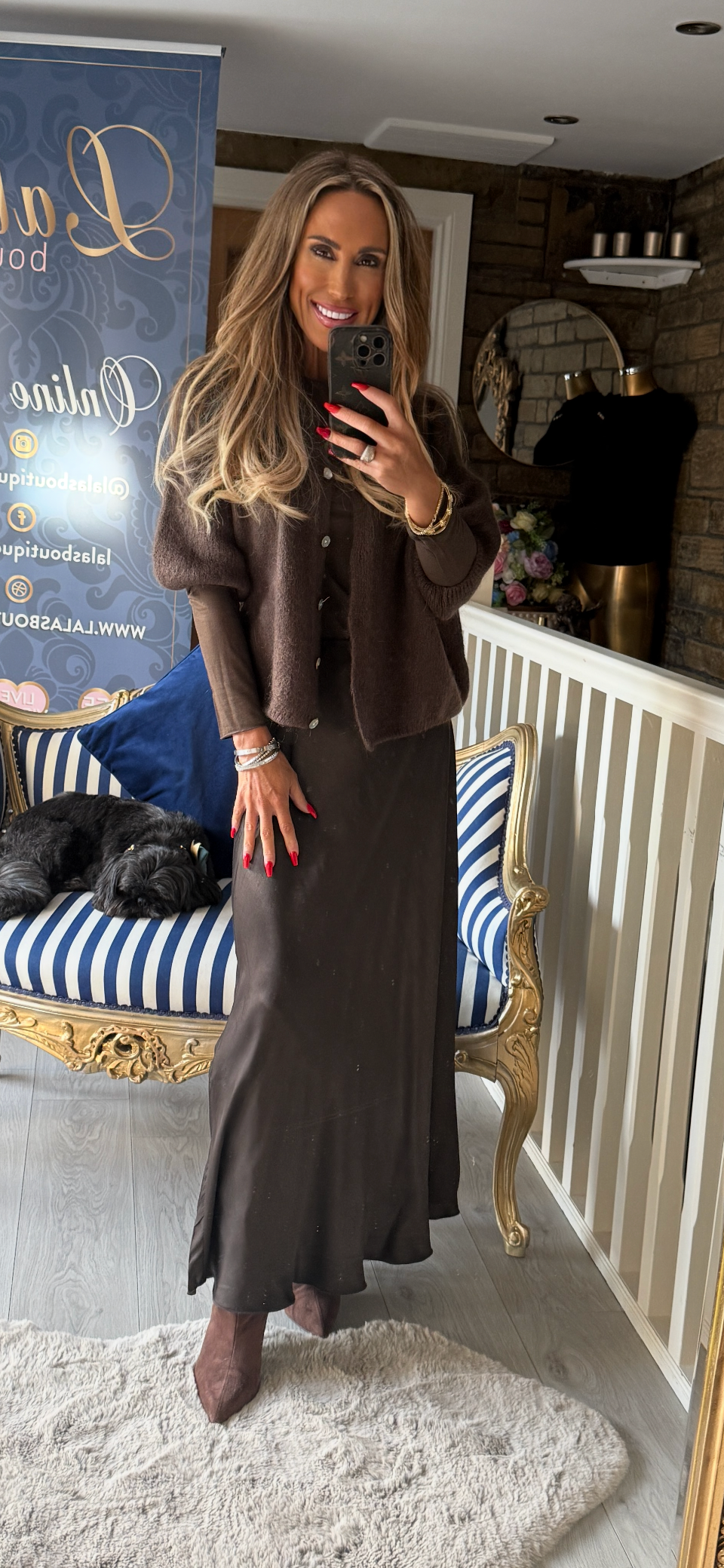 CHOCOLATE SATIN SKIRT