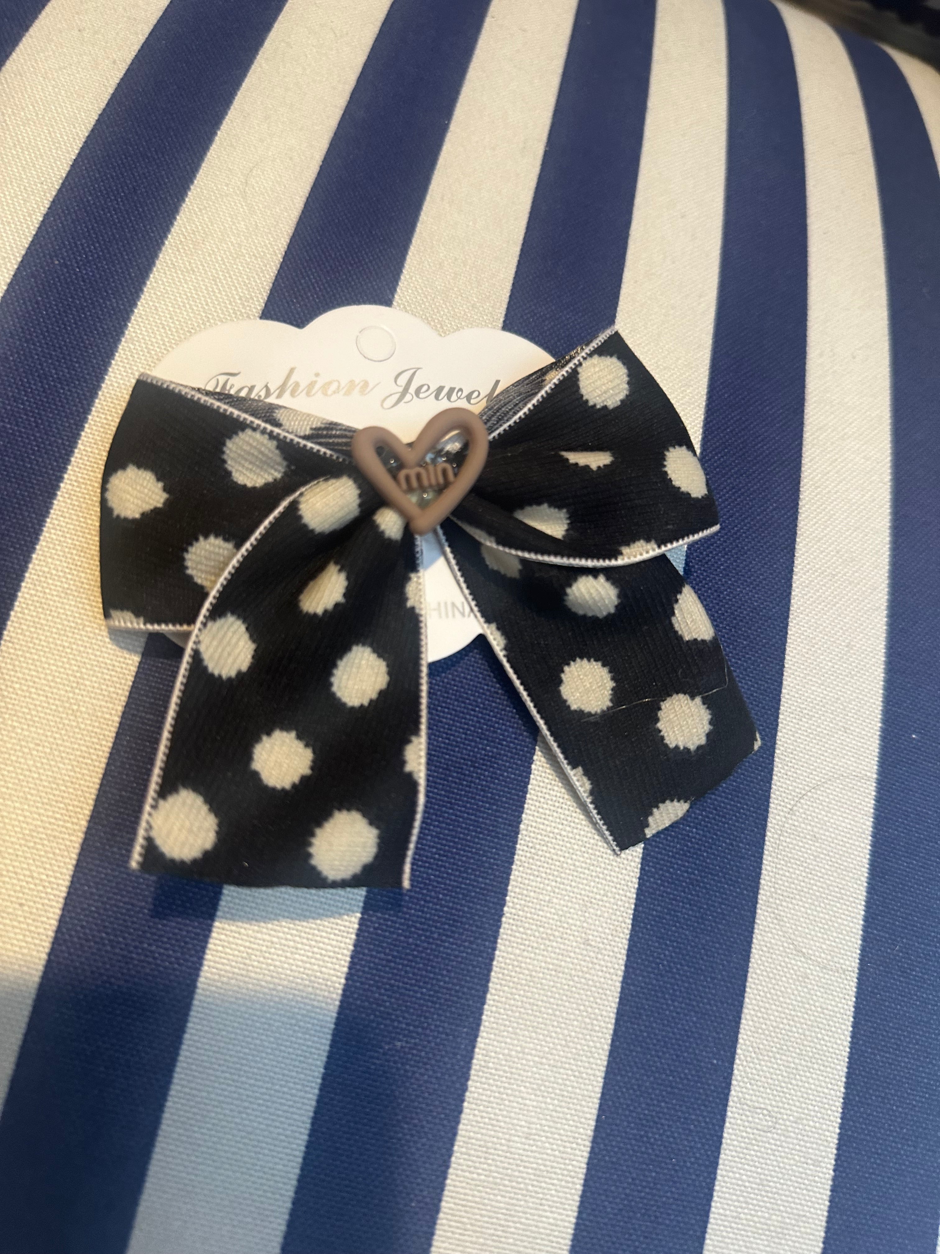 POLKA BOW HAIR SLIDE