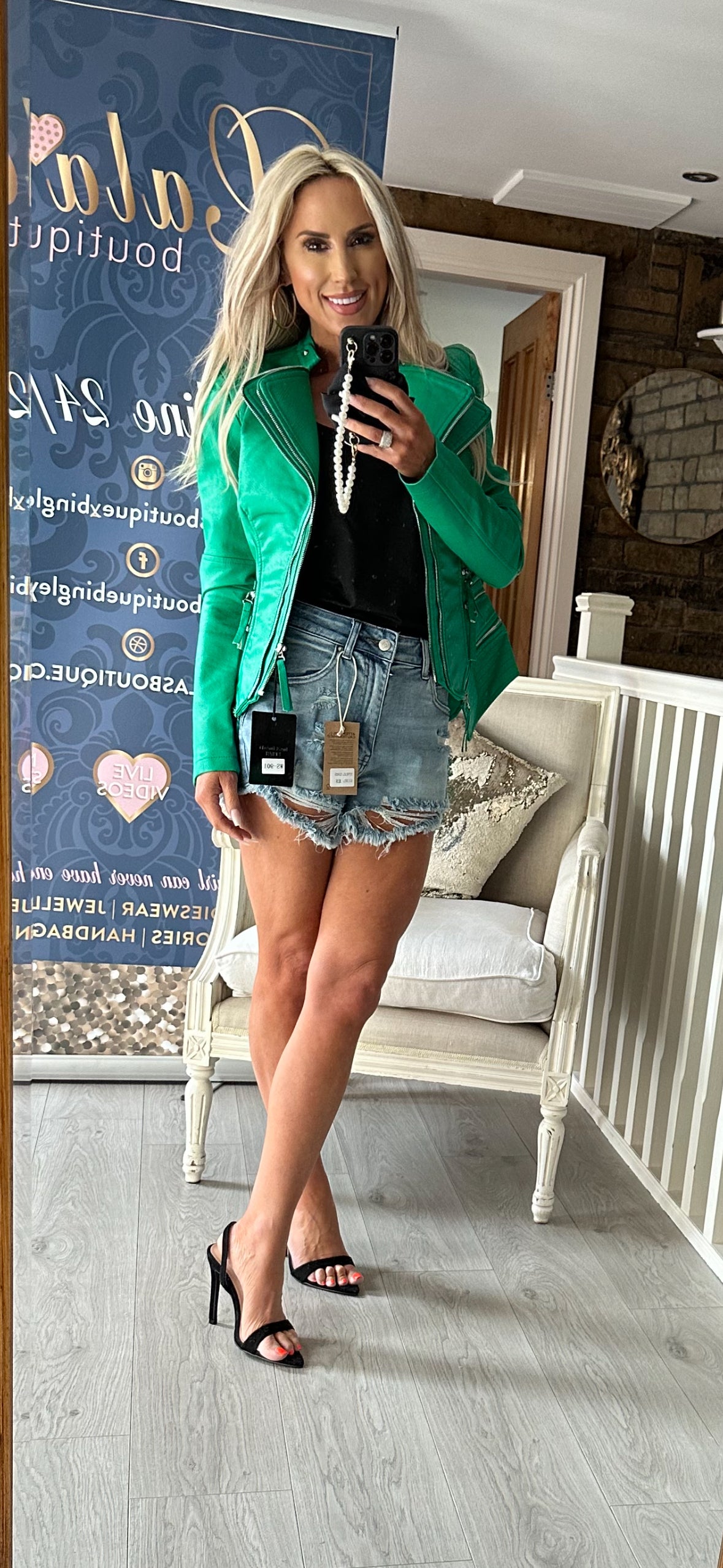 GREEN PU JACKET