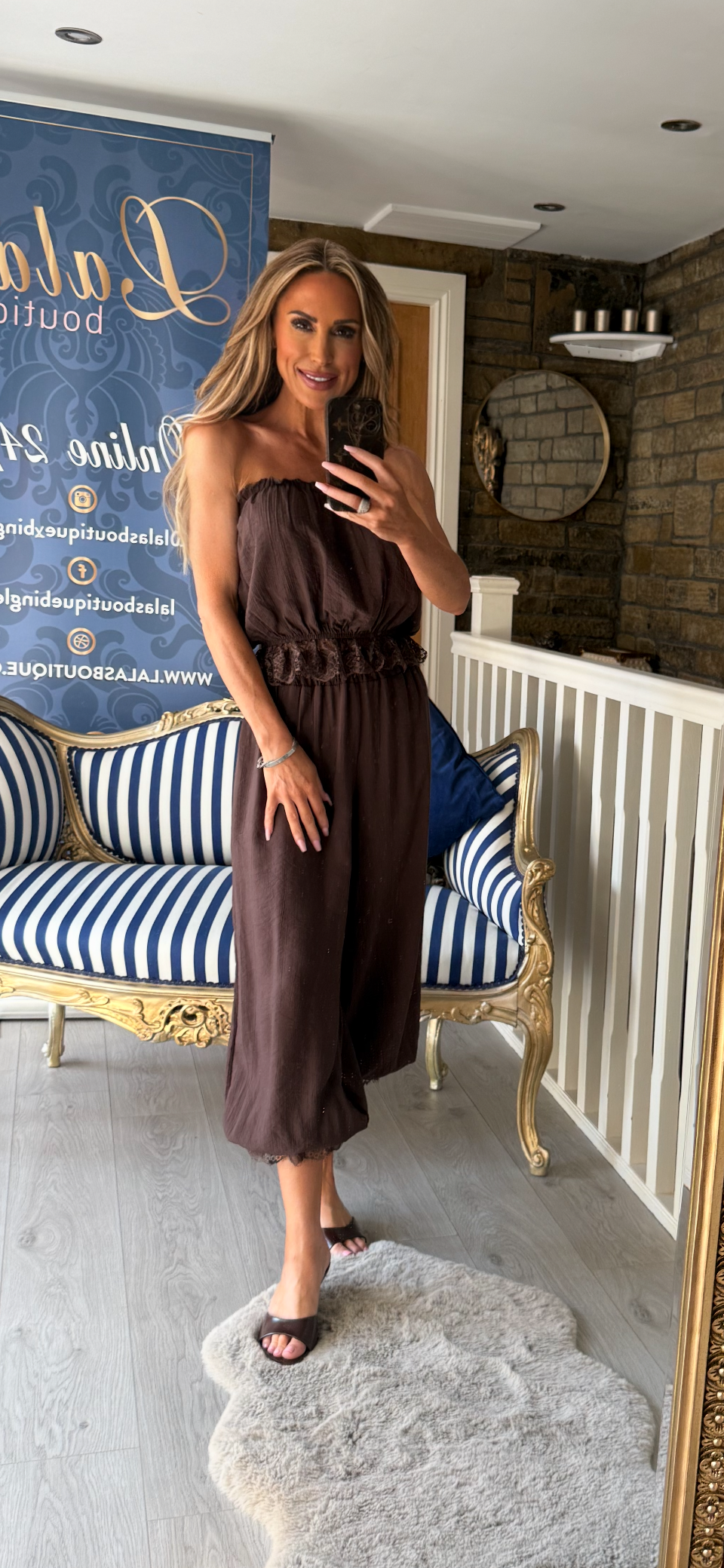 BROWN LACE BANDEAU CO-ORD