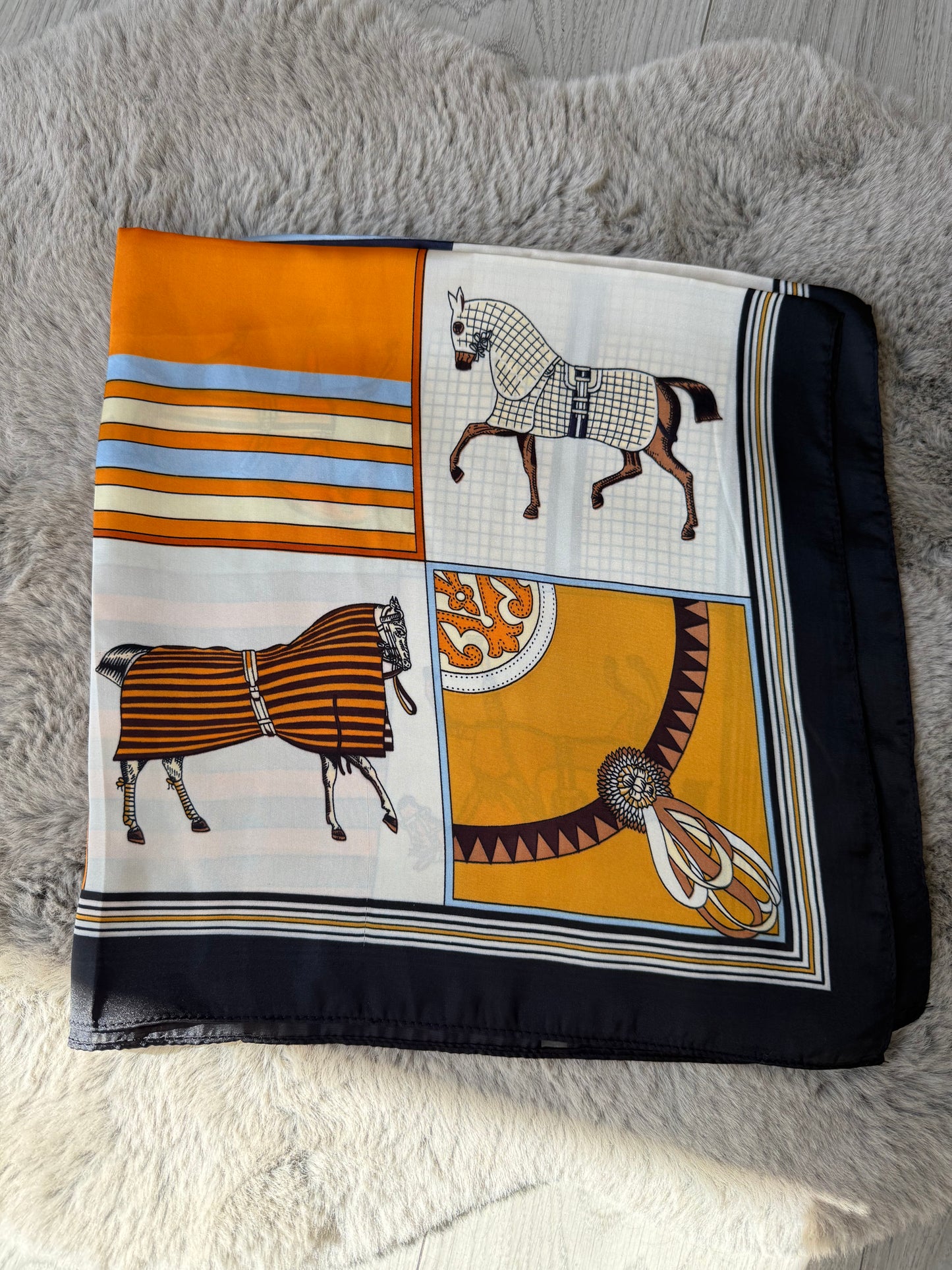 ORANGE & BLUE HERM NECKERCHIEF