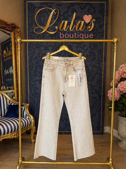 CREAM CROP VINTAGE WASH JEAN