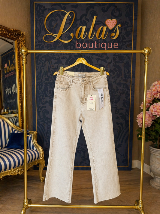 CREAM CROP VINTAGE WASH JEAN