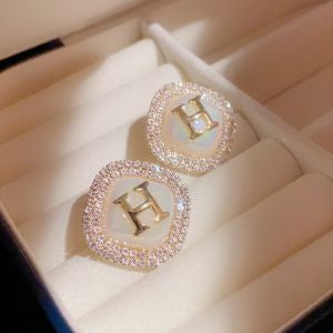 PEARL H EARRINGS