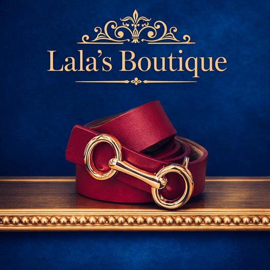 BURGANDY HORSEBIT GOLD BUCKLE BELT