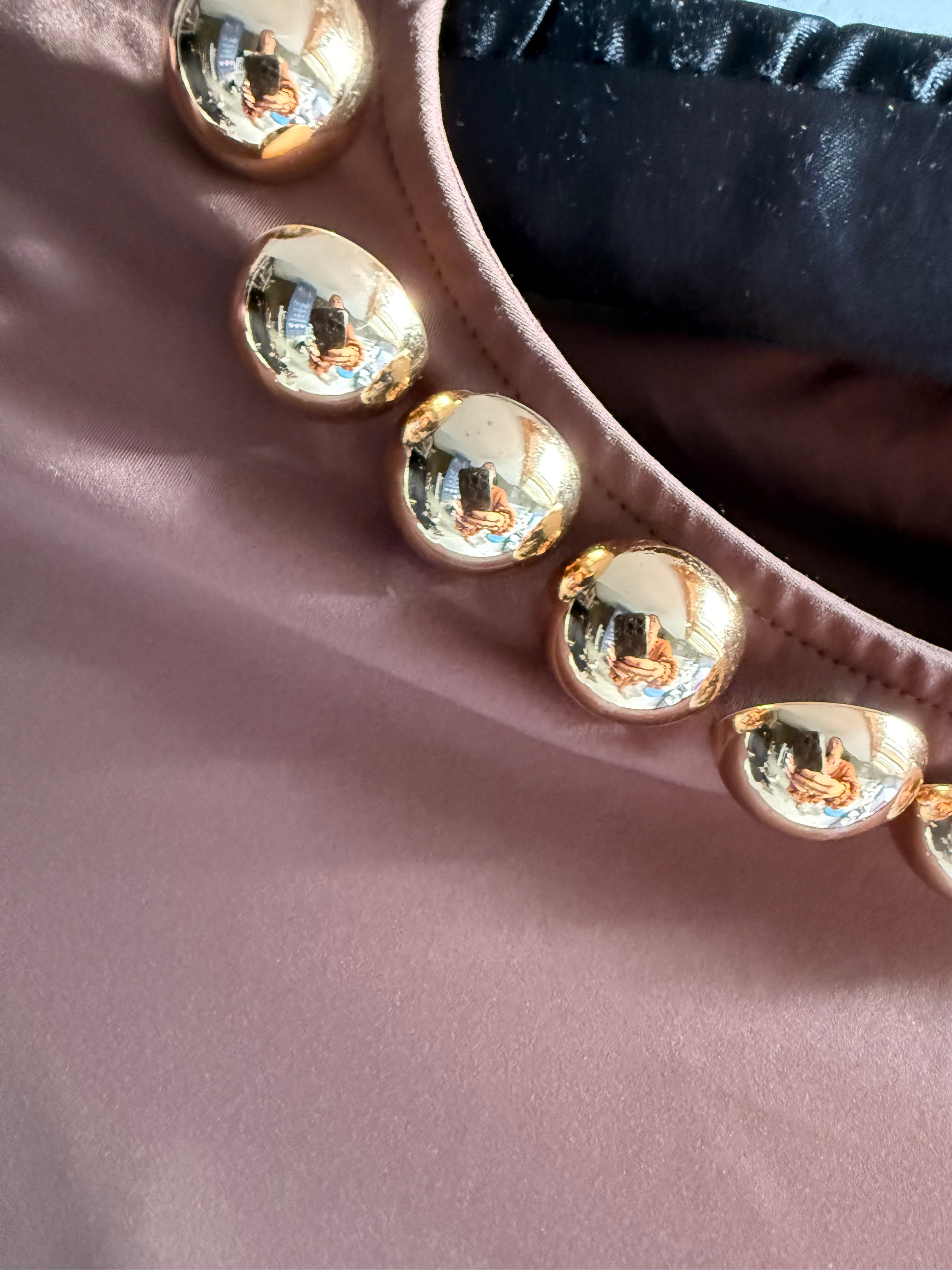 BROWN GOLD BEAD BODYSUIT