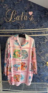 PINK HORSE SATIN SHIRT