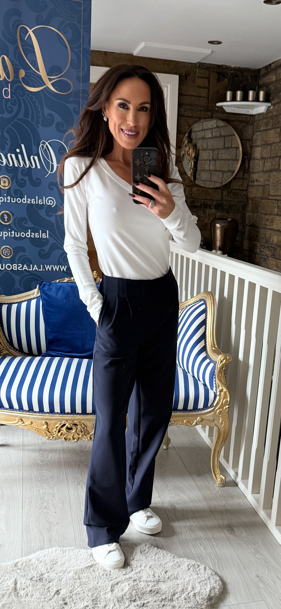 NAVY NO WAISTBAND PLEAT FRONT TROUSERS