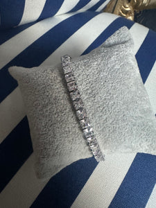 DIAMANTÉ SILVER TENNIS BRACELET