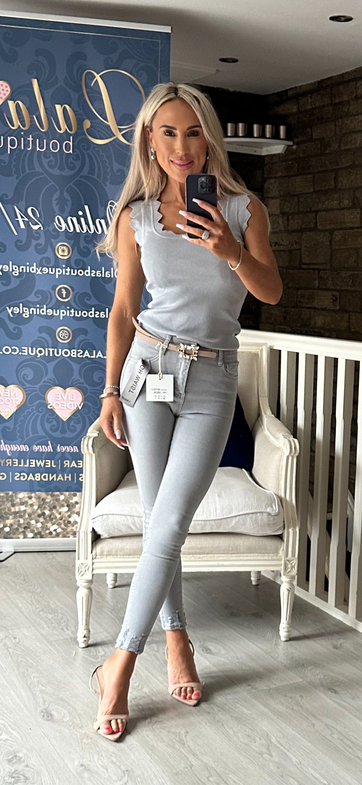 GREY LAULIA JEANS