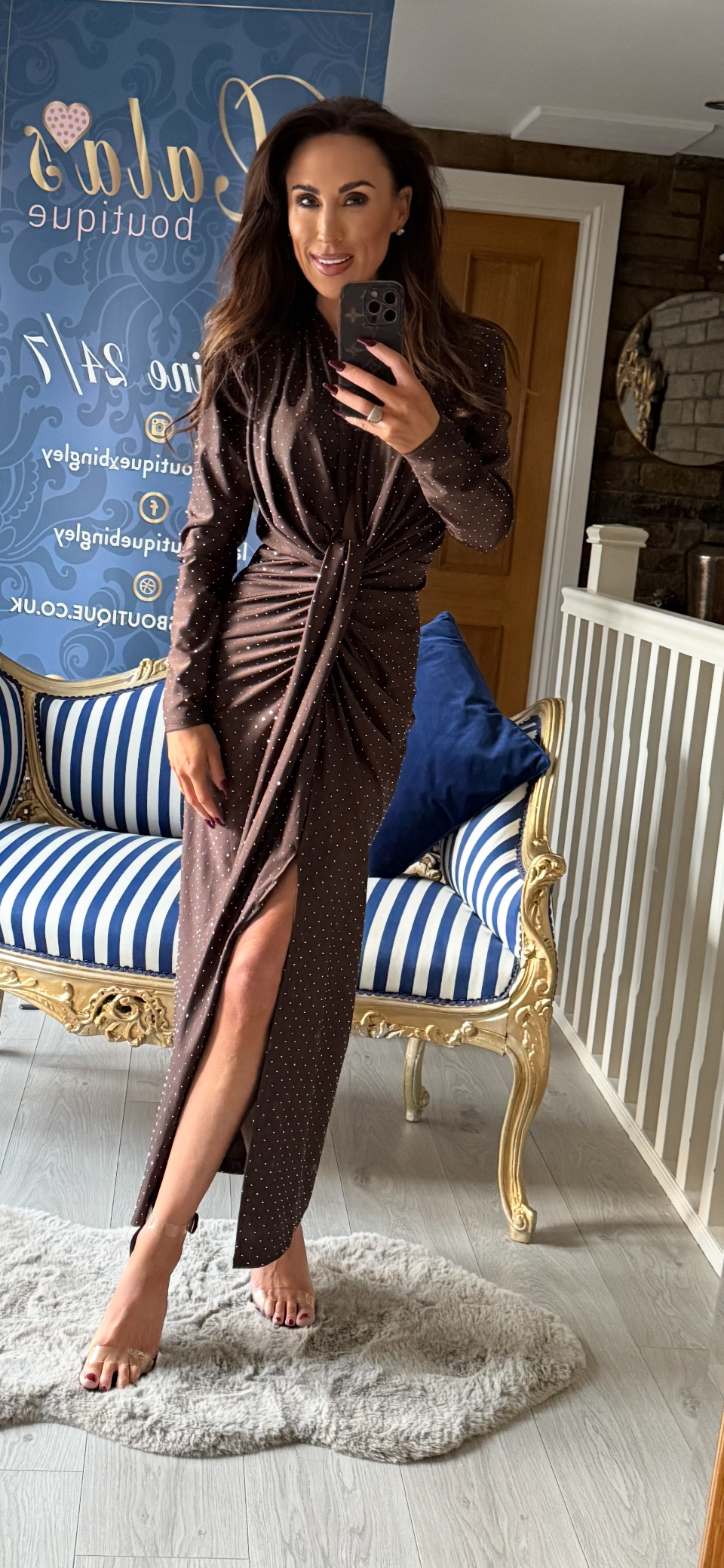 SLINKY RHINESTONE  DRESS