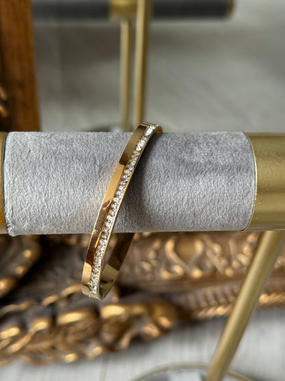 GOLD PRECISION DIAMANTÉ BANGLE