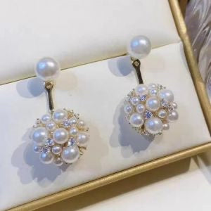 Pearl cluster earrings