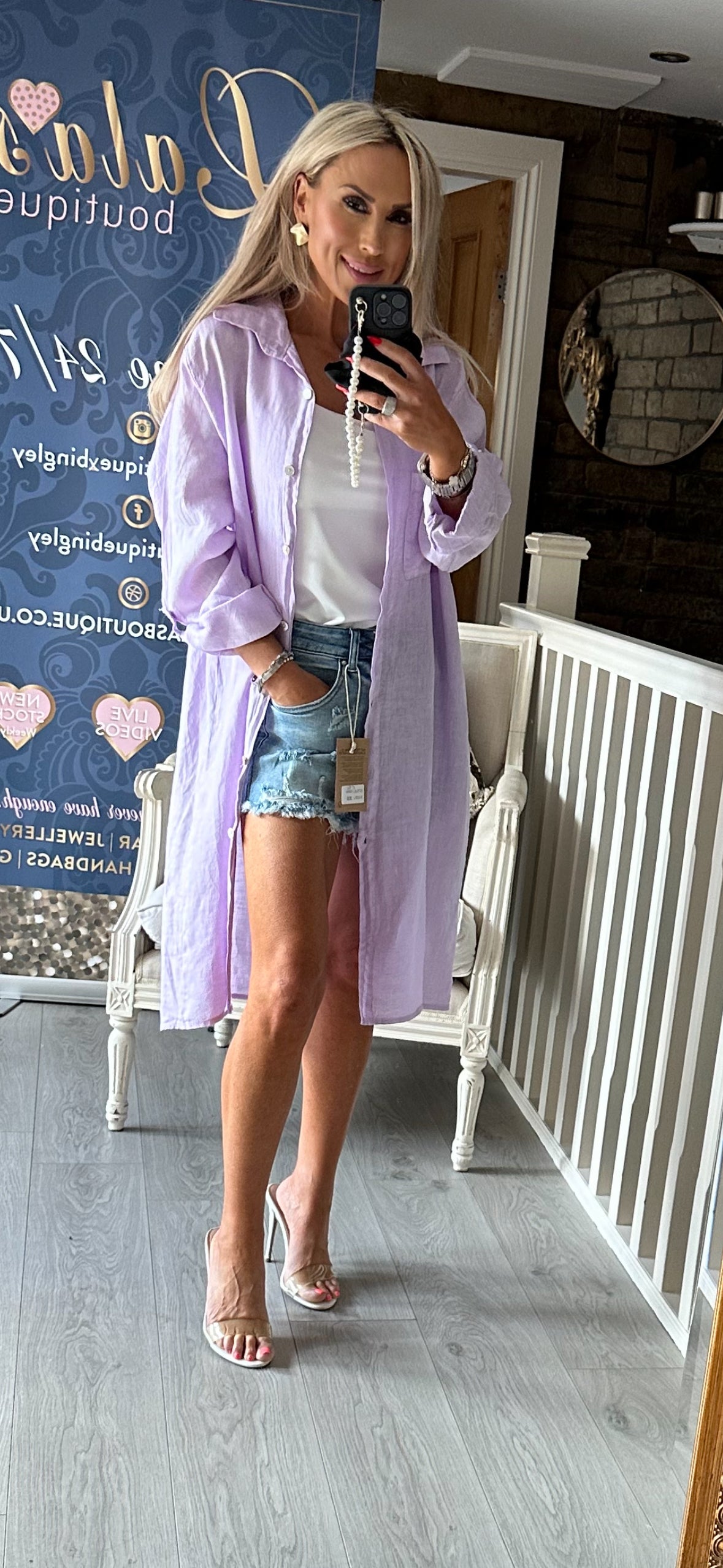 LILAC LINEN OVERSIZED SHIRT