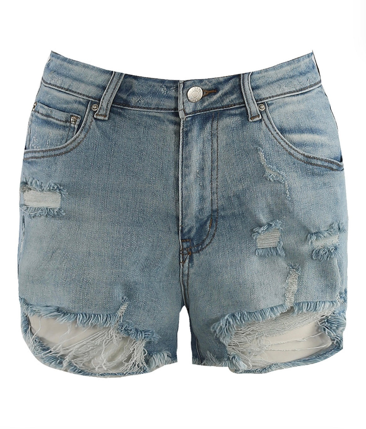 MONDAY DENIM RIPPED SHORTS