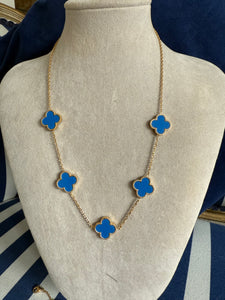 BLUE CLOVER NECKLACE
