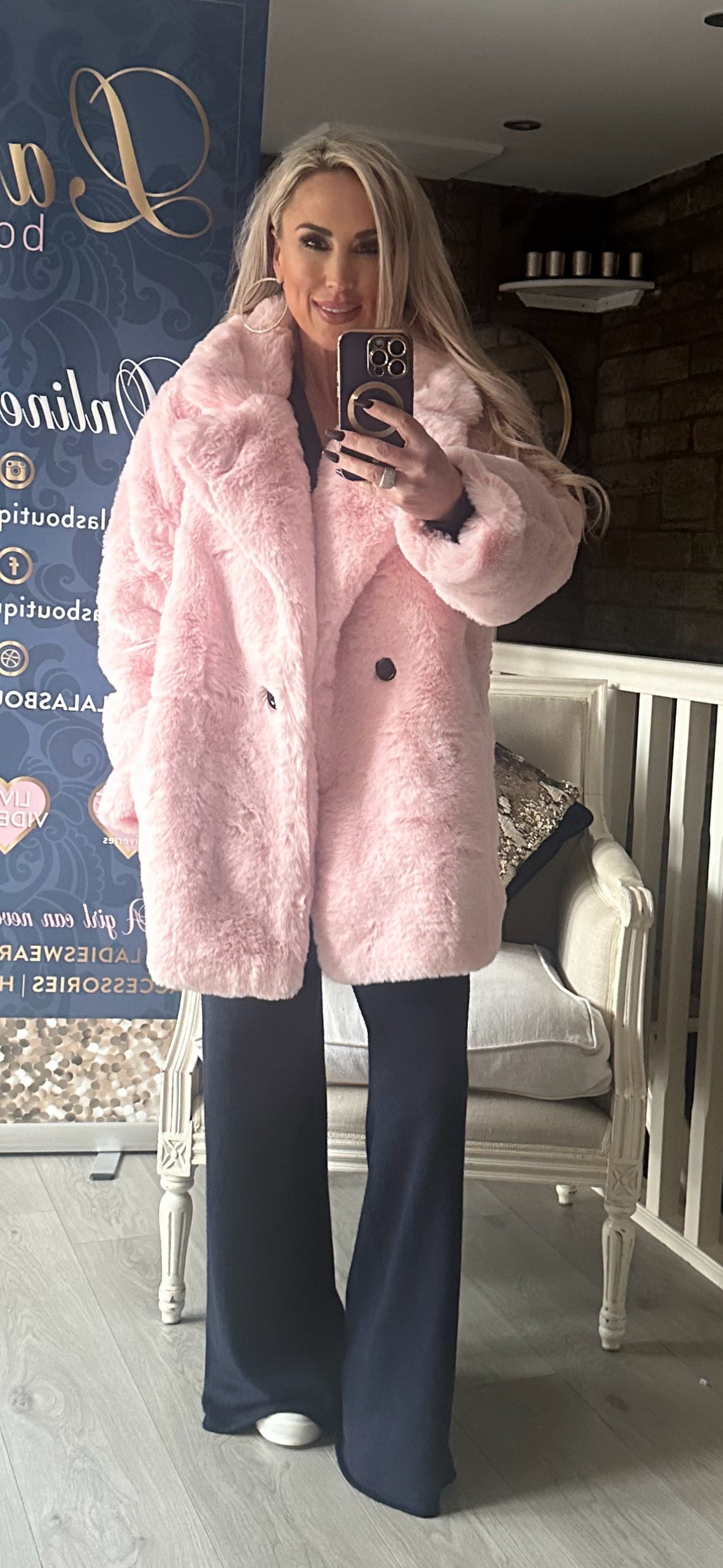 BABY PINK SUPER SOFT FUR COAT