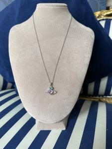 SILVER & PINK ORB NECKLACE