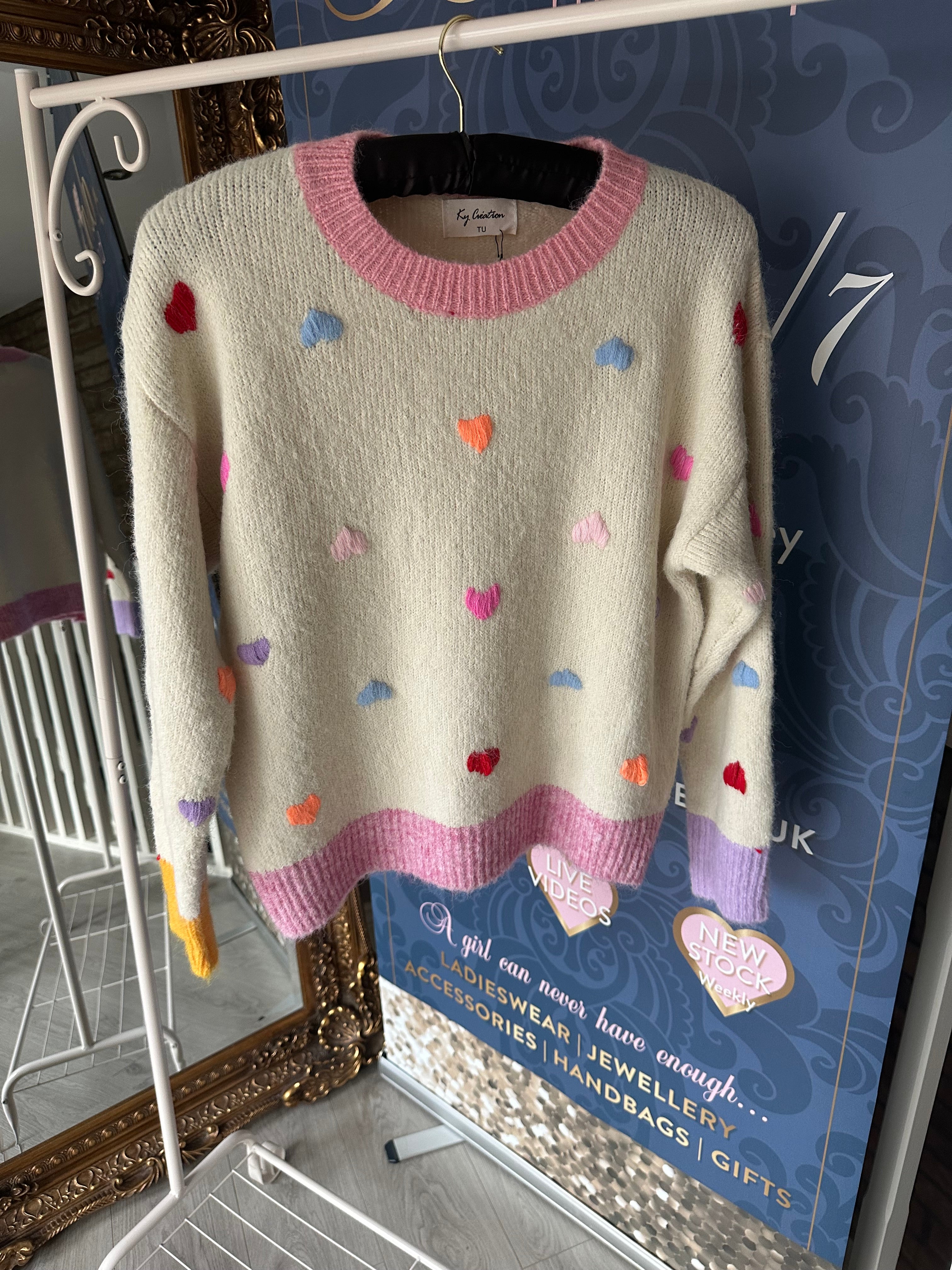 HEART KNITTED JUMPER