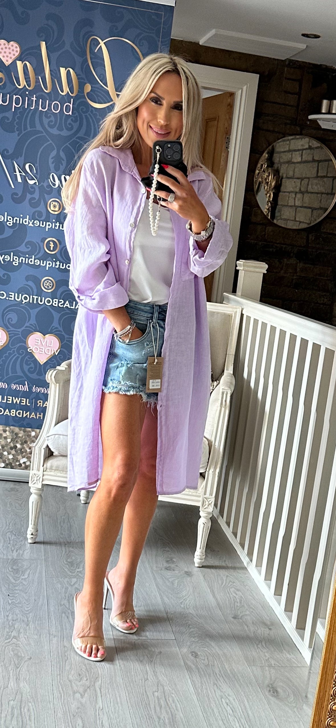 LILAC LINEN OVERSIZED SHIRT