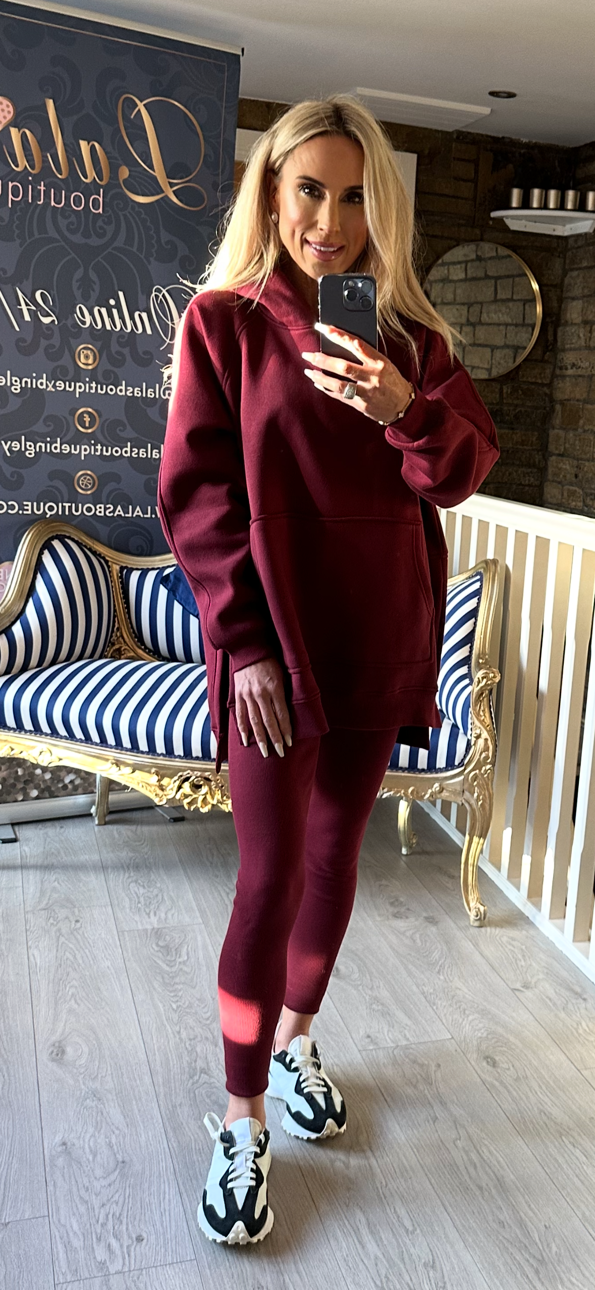 OXBLOOD CO-ORD HOODY & LEGGINGS SET