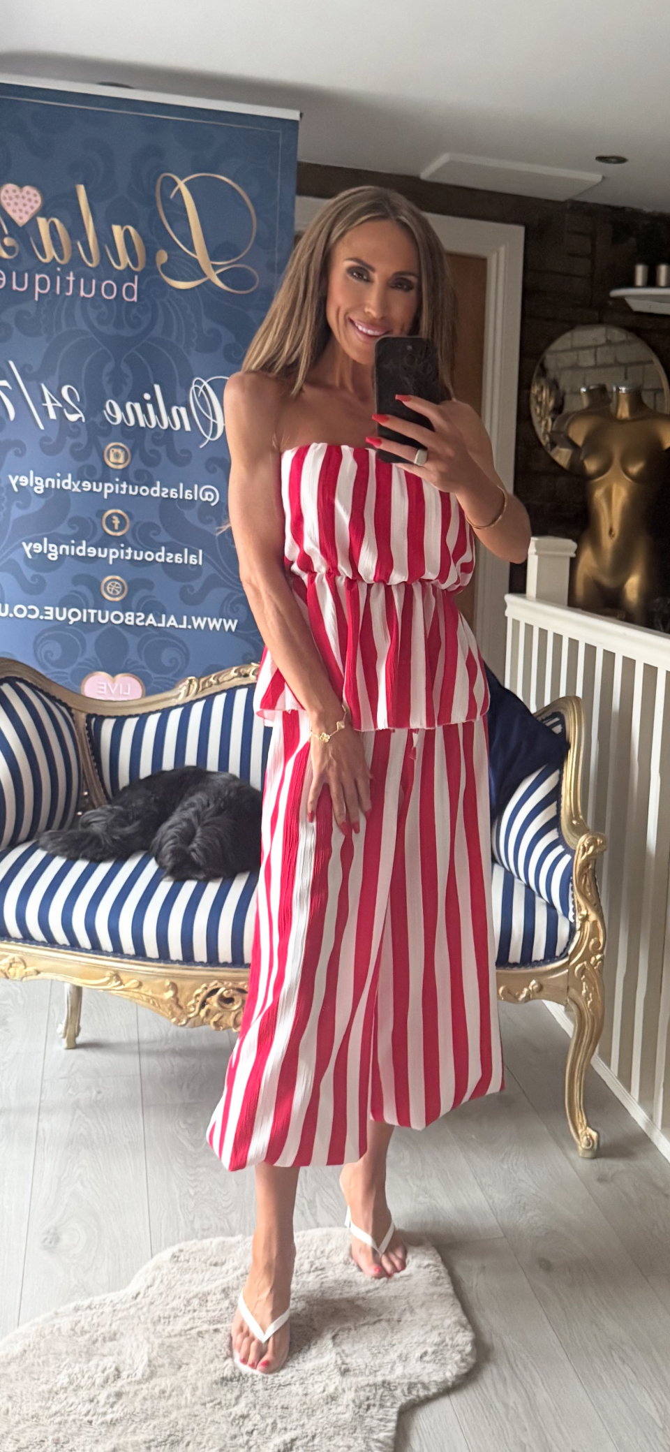 RED & WHITE STRIPE CUFFED CO-ORD