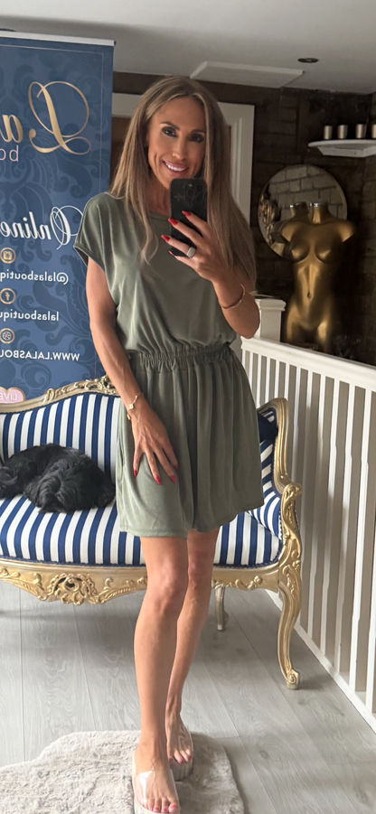 KHAKI PLAYSUIT