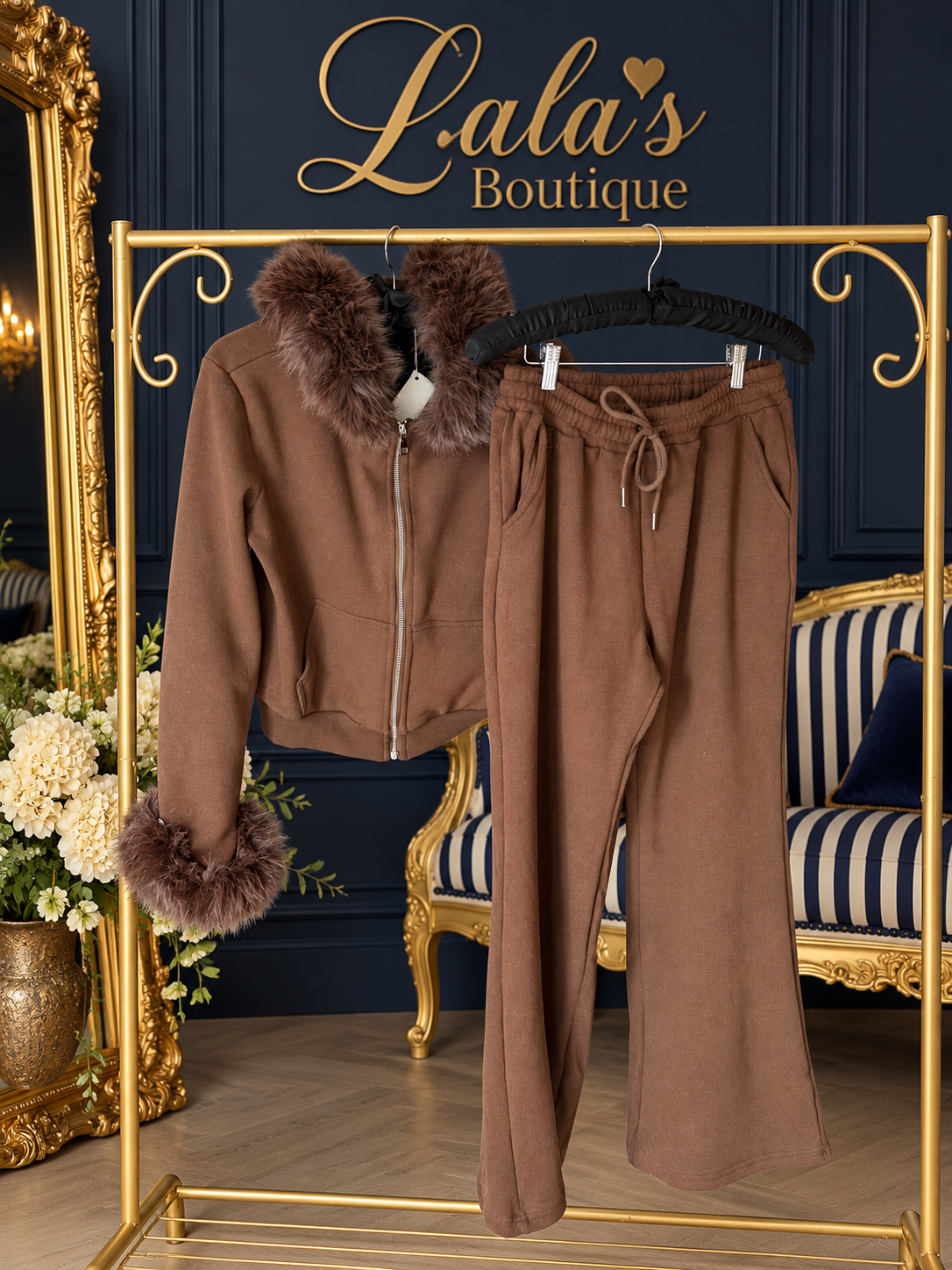 BROWN FUR CO-ORD
