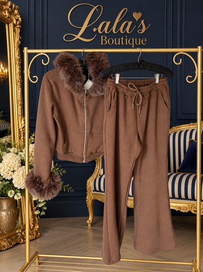 BROWN FUR CO-ORD