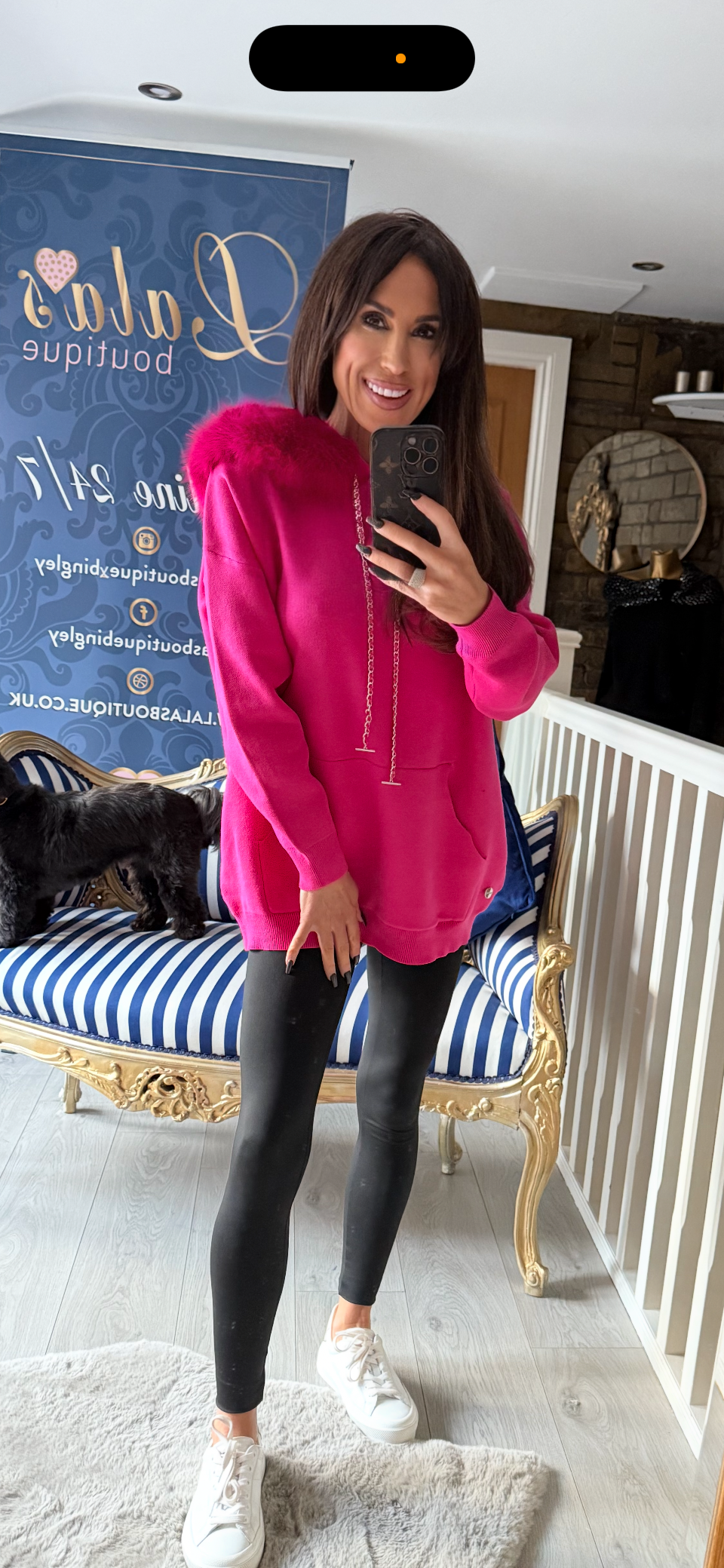 HOT PINK FUR HOODY