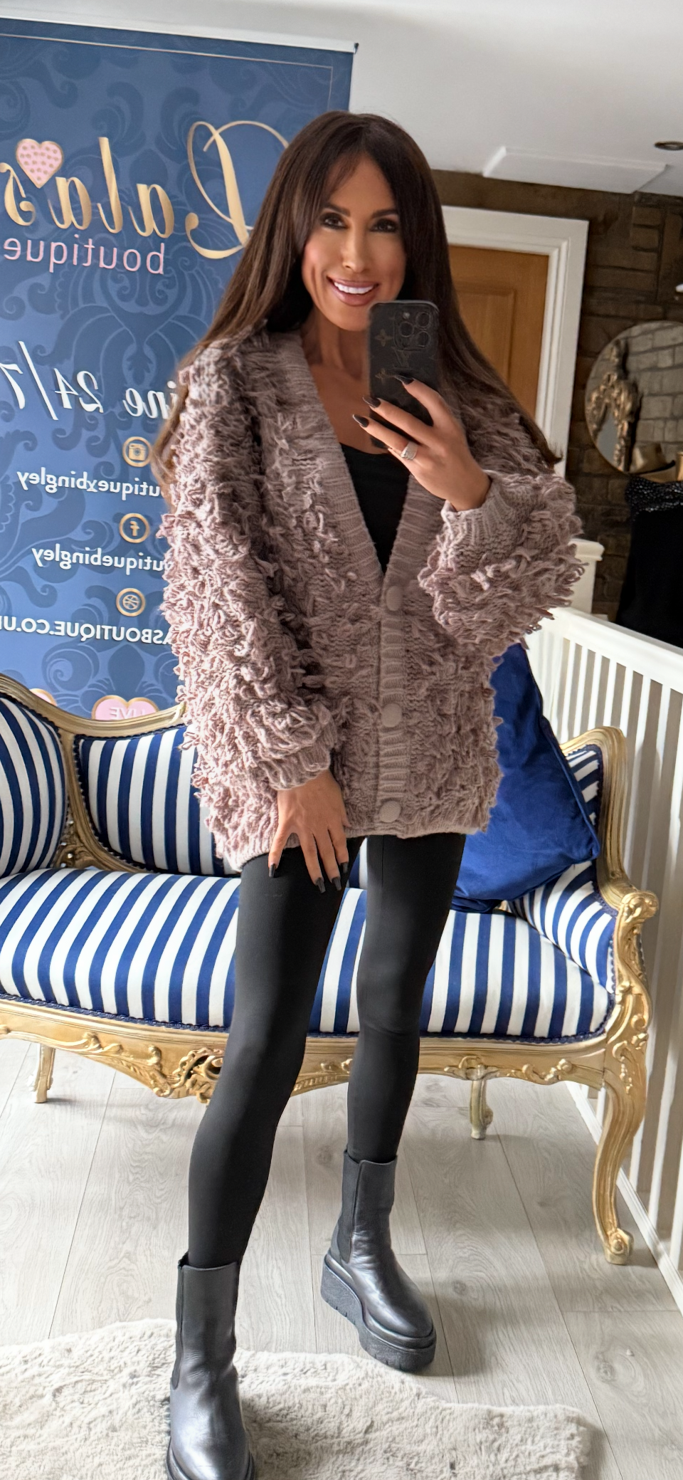 MUSHROOM NOODLE KNIT CARDIGAN