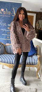 MUSHROOM NOODLE KNIT CARDIGAN