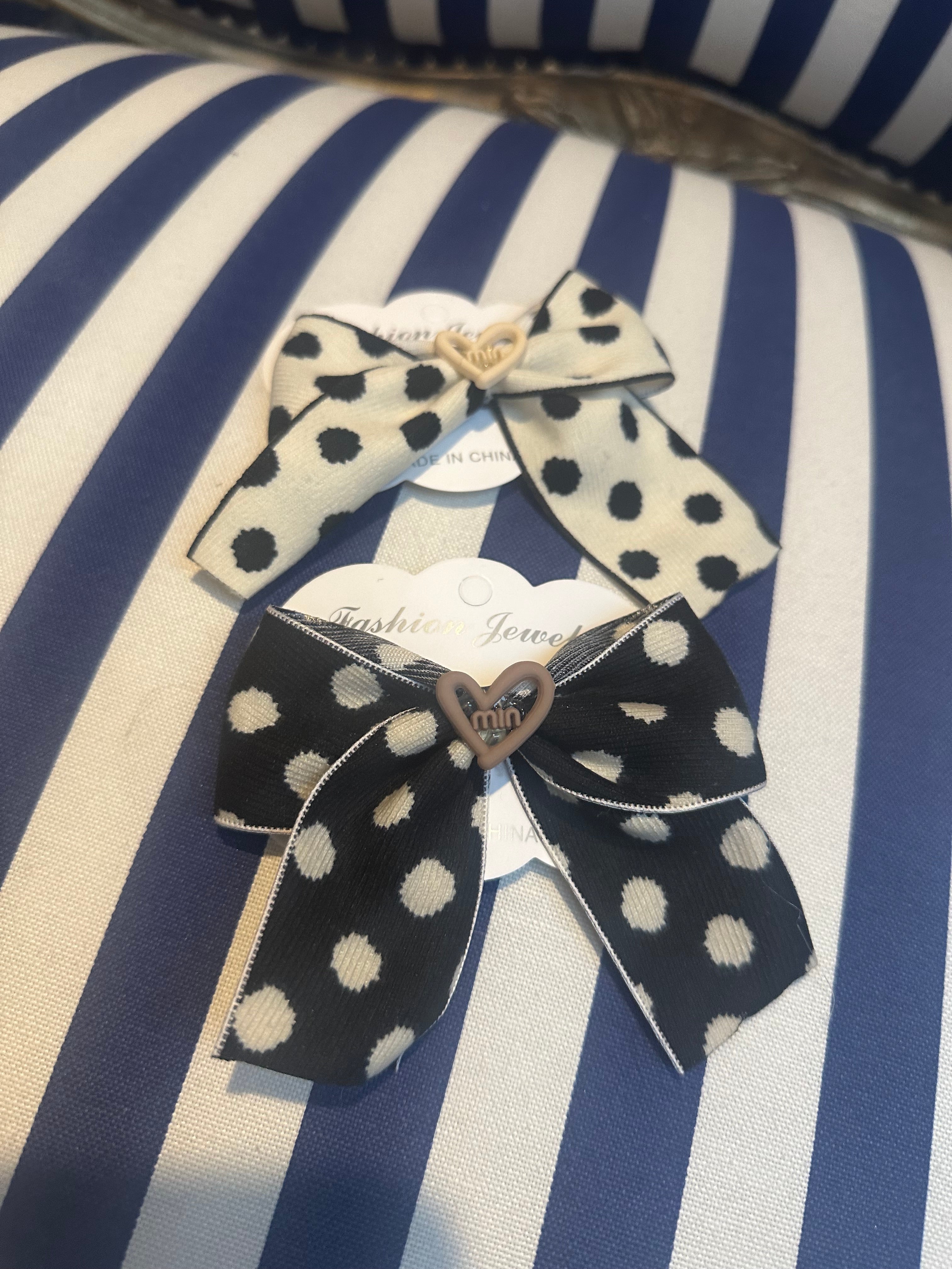 POLKA BOW HAIR SLIDE