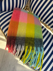 NEON STRIPE OVERSIZED WOOL SCARF